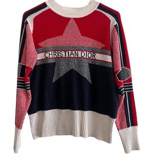 Christian Dior Dioralps women’s star wool and cashmere sweater.